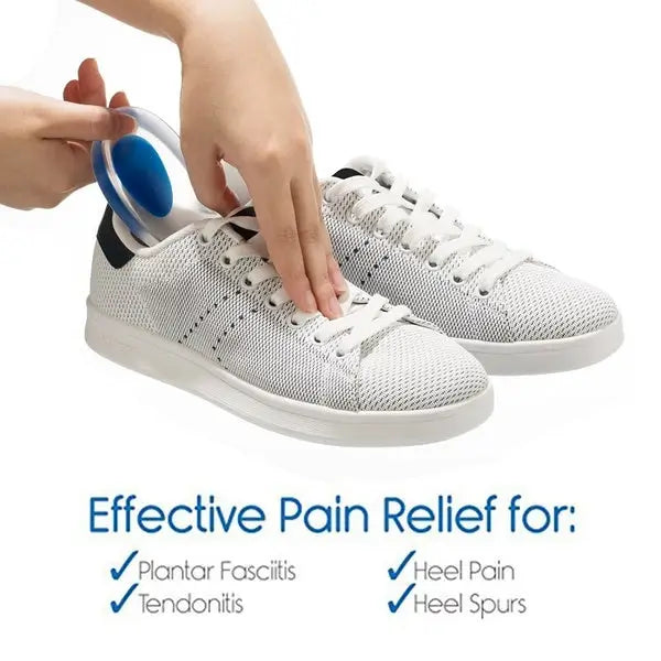 Silicone Gel Heel Pad Protector Insoles Cushion Support Cups for Heel Pain Plantar Fasciitis Relief (1 Pair)