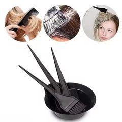 Hair Dye Color Brush & Bowl Set | 4-Piece Hair Tinting & Coloring Kit | Mixing & Application Tools