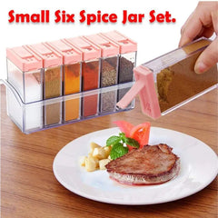 Spice Jar Set (6 Pieces) - Cereal Dispenser with Easy Flow Storage for Spices, Cereals, and More
