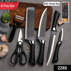 Stainless Steel Knife Set with Chef Peeler & Scissors (6 Pieces)