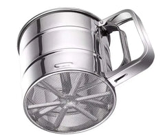 Stainless Steel Flour Sifter for Baking Double Layer Fine Mesh Baking Sieve with One Hand Press Handle for Sifting Flour Sugar Cocoa Powder (Pack of 1)