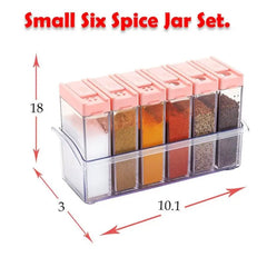 Spice Jar Set (6 Pieces) - Cereal Dispenser with Easy Flow Storage for Spices, Cereals, and More