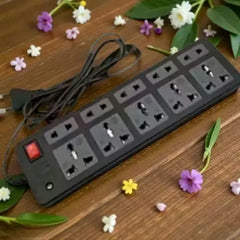 10 Socket Extension Board with Universal Plug Design and 1.5 Meter Power Cable for Home Office and Electronics