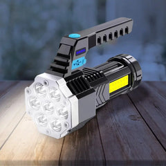 Outdoor Portable USB Rechargeable LED Flashlight with COB Side Light