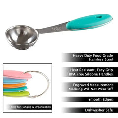 Stainless Steel Measuring Spoon Combo for Dry or Liquid/Kitchen Gadgets for Cooking & Baking Cakes/Measuring Cup Set Combo with Handles