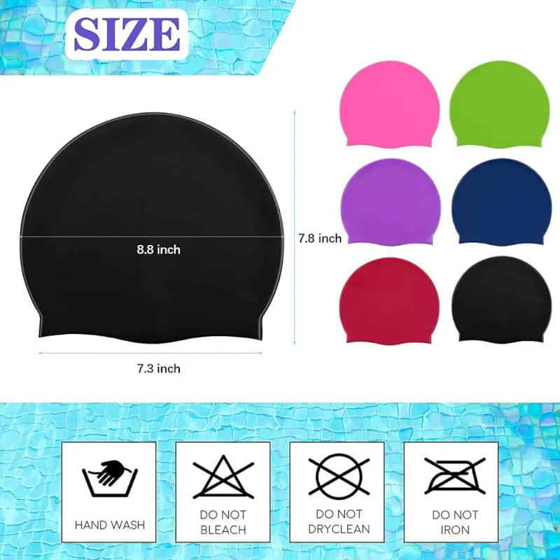 Unisex Adult Silicone Swim Cap Non-Slip Swimming Cap for Long and Short Hair, Easy Fit Silicone Waterproof Head Cover Cap, Comfortable (Color : Multicolor/)