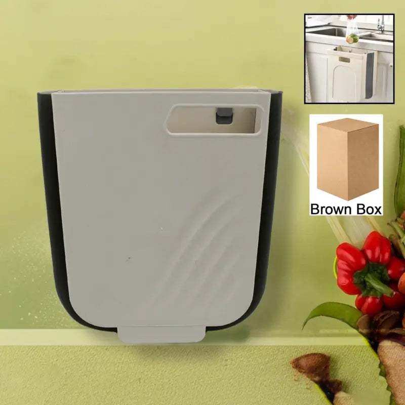 Hanging Trash Can for Kitchen Cabinet Door, Small Collapsible Foldable Waste Bins, Hanging Trash Holder for Bathroom Bedroom Office Car, Portable