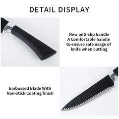 Stainless Steel Knife Set with Chef Peeler & Scissors (6 Pieces)