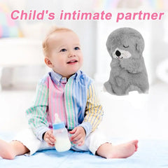 Portable Breathing Teddy Bear Soft Toy Plush Sound Machine, Baby Gift with Music, Lights & Breathing Motion Infant Toys for Newborns, Soft Breathing Stitch Teddy