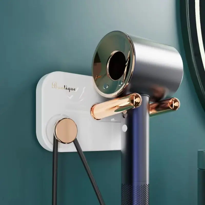 Wall Mount Self-Adhesive Hair Dryer Holder No-Drill Bathroom Hairdryer Hanger (1 Pc)