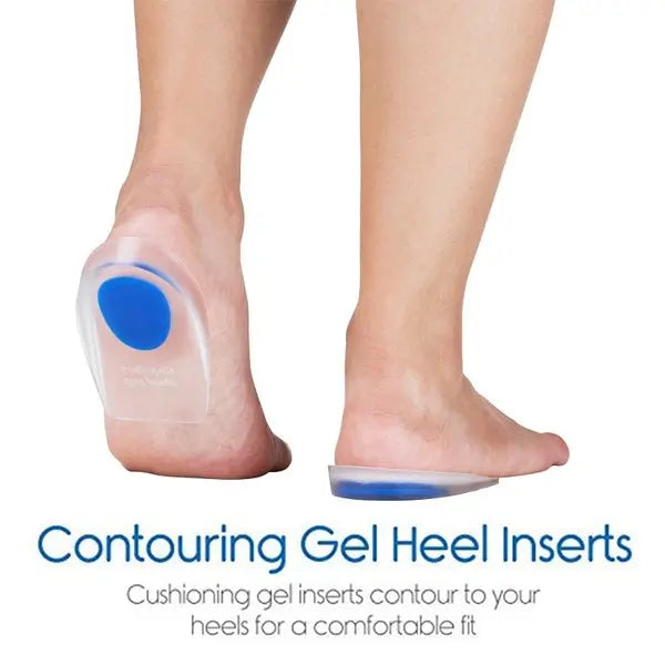 Silicone Gel Heel Pad Protector Insoles Cushion Support Cups for Heel Pain Plantar Fasciitis Relief (1 Pair)