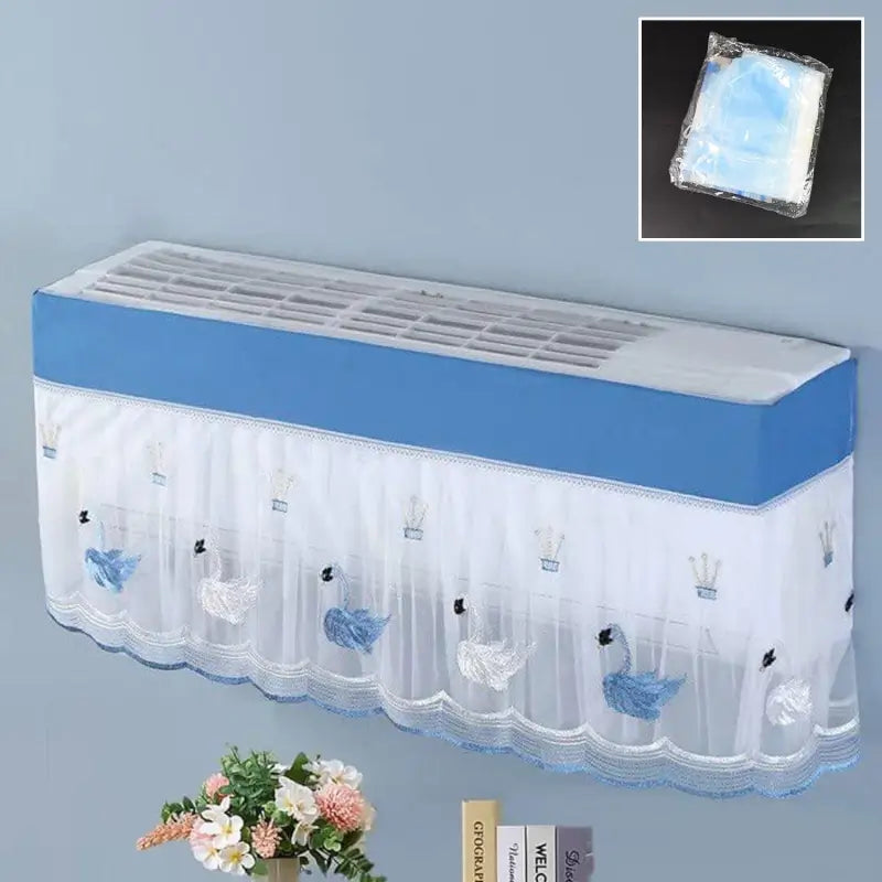 Designer AC Cover for Split Air Conditioners, Dustproof & Washable, Foldable Indoor Cover for 1 Ton AC, Premium Embroidery Work (Mix Design)