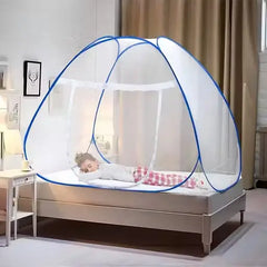 Foldable King Size Mosquito Net for Double Bed with Zipper Doors Strong Polyester Mesh Tent Style Machardani