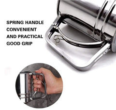 Stainless Steel Flour Sifter for Baking Double Layer Fine Mesh Baking Sieve with One Hand Press Handle for Sifting Flour Sugar Cocoa Powder (Pack of 1)