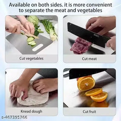 Stainless Steel Chopping Board for Kitchen – Heavy-Duty Cutting Board for Vegetables, Fruits, Meats (31 x 21 cm).