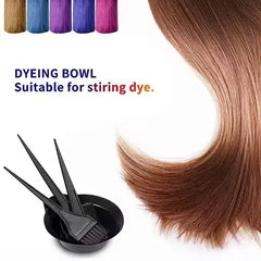 Hair Dye Color Brush & Bowl Set | 4-Piece Hair Tinting & Coloring Kit | Mixing & Application Tools