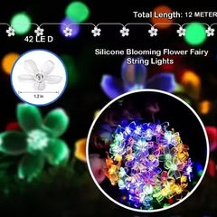42 LED 12 Meter Silicone Flower Light Multicolor – Decorative Lights
