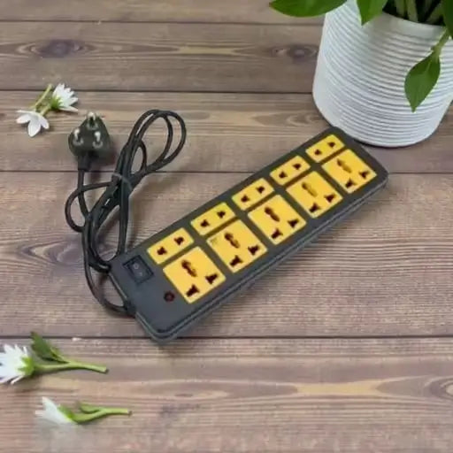 10 Socket Extension Board with Universal Plug Design and 1.5 Meter Power Cable for Home Office and Electronics