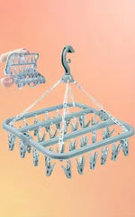 Plastic Square Cloth Drying Stand Hanger – 28 Clips