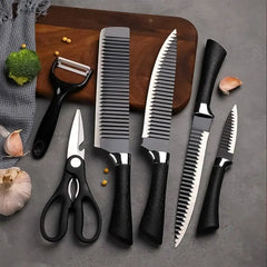 Stainless Steel Knife Set with Chef Peeler & Scissors (6 Pieces)