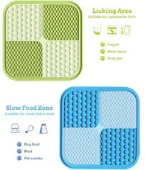 Pet Lick Mat Slow Feeder for Dogs and Cats Peanut Butter Treat Pad Anxiety Relief Feeding Mat