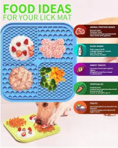 Pet Lick Mat Slow Feeder for Dogs and Cats Peanut Butter Treat Pad Anxiety Relief Feeding Mat