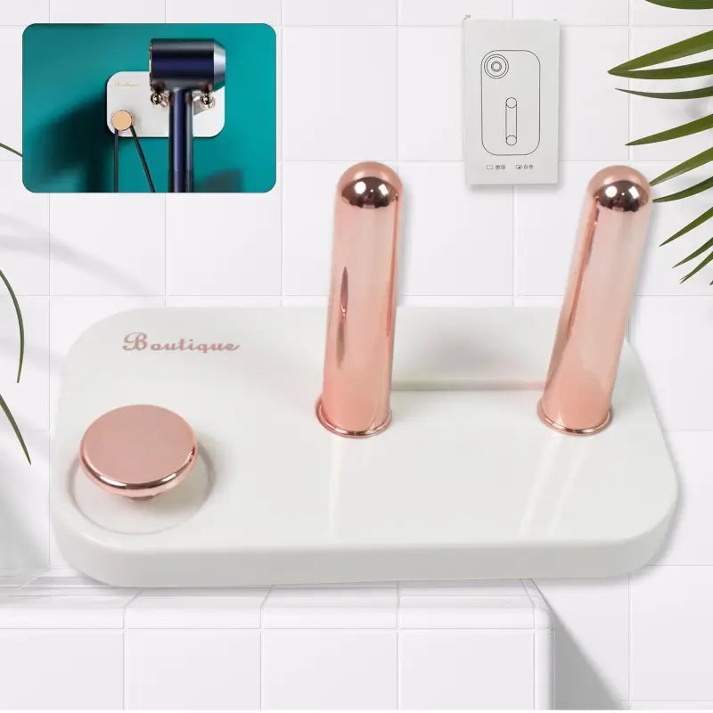 Wall Mount Self-Adhesive Hair Dryer Holder No-Drill Bathroom Hairdryer Hanger (1 Pc)