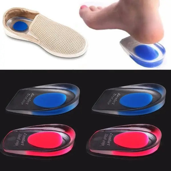 Silicone Gel Heel Pad Protector Insoles Cushion Support Cups for Heel Pain Plantar Fasciitis Relief (1 Pair)