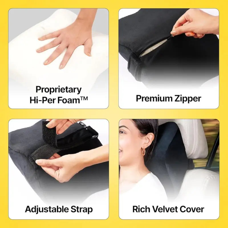 Memory Foam Car Headrest Neck Pillow – Automotive Comfort