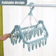 Plastic Square Cloth Drying Stand Hanger – 28 Clips