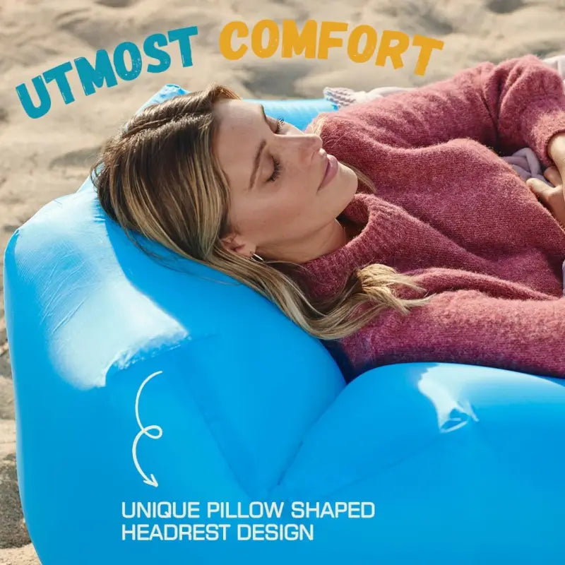 Portable Inflatable Air Lounger Lazy Sofa Hammock Outdoor Camping Beach Air Bag Chair with Carry Bag