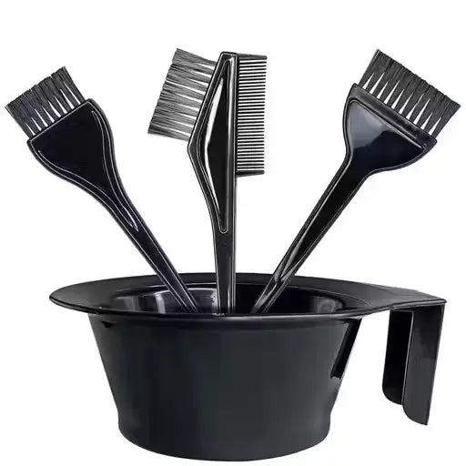 Hair Dye Color Brush & Bowl Set | 4-Piece Hair Tinting & Coloring Kit | Mixing & Application Tools