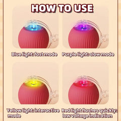 Smart Automatic Self Moving Cat Toy Ball Electric Interactive Rolling Pet Toy with USB Charging for Cats and Small Dogs