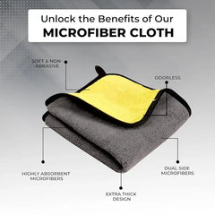 Premium Microfiber Cleaning Cloth (40×30 cm) – High Absorbent, Scratch-Free & Quick-Dry Towel for Car, Bike, Home & Kitchen