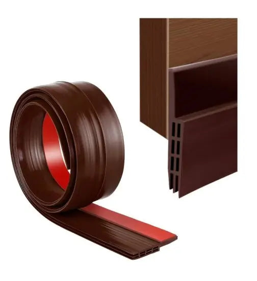 Self Adhesive Silicone Door Bottom Sealing Strip Door Gap Filler Dust Noise Insect Air Blocker Door Guard (Brown)