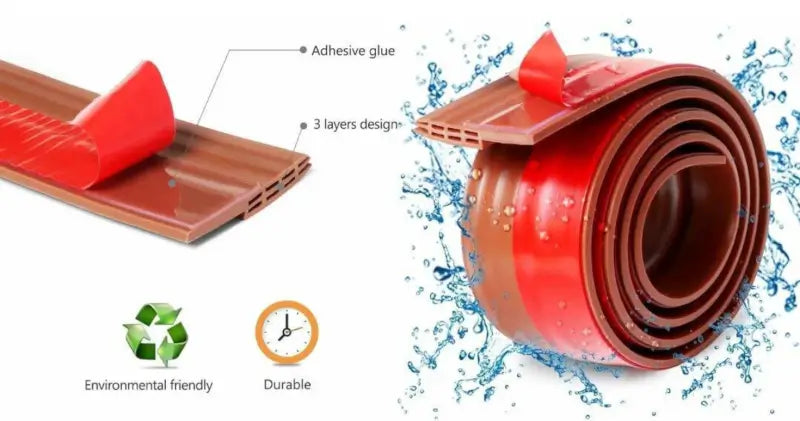 Self Adhesive Silicone Door Bottom Sealing Strip Door Gap Filler Dust Noise Insect Air Blocker Door Guard (Brown)