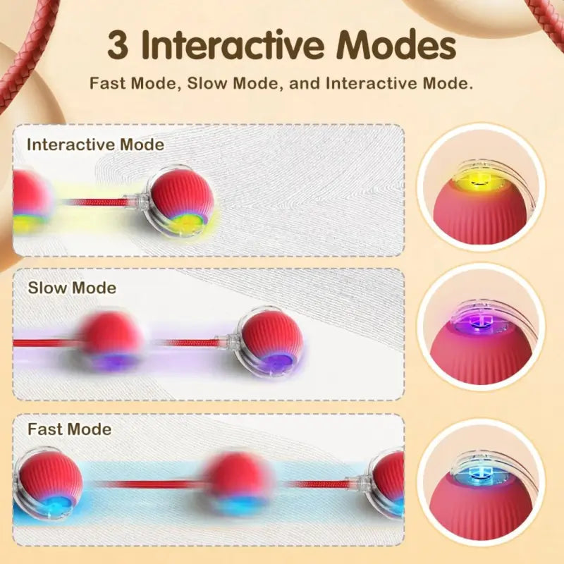 Smart Automatic Self Moving Cat Toy Ball Electric Interactive Rolling Pet Toy with USB Charging for Cats and Small Dogs