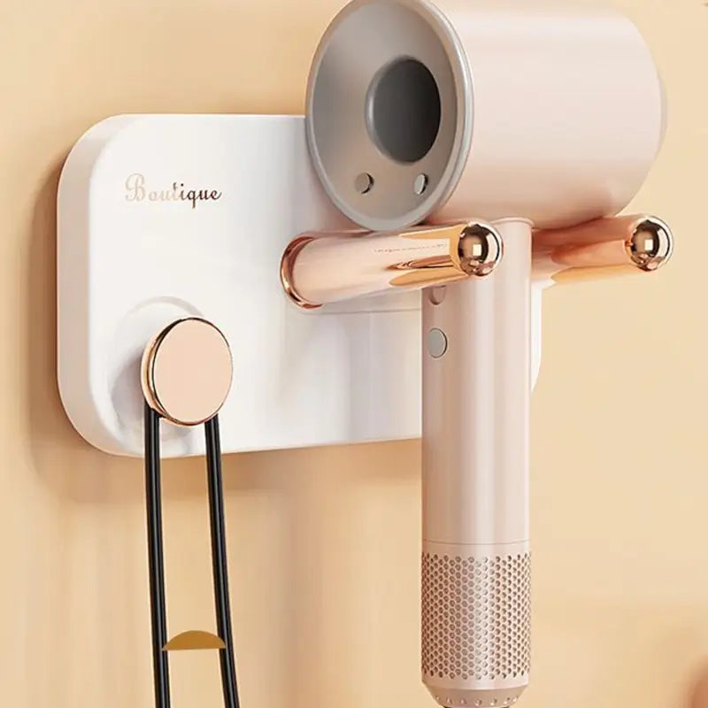 Wall Mount Self-Adhesive Hair Dryer Holder No-Drill Bathroom Hairdryer Hanger (1 Pc)