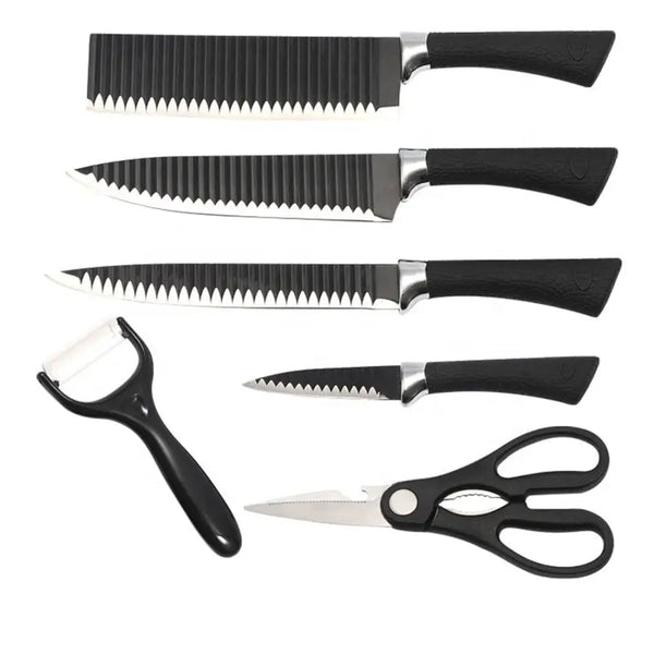 Stainless Steel Knife Set with Chef Peeler & Scissors (6 Pieces)