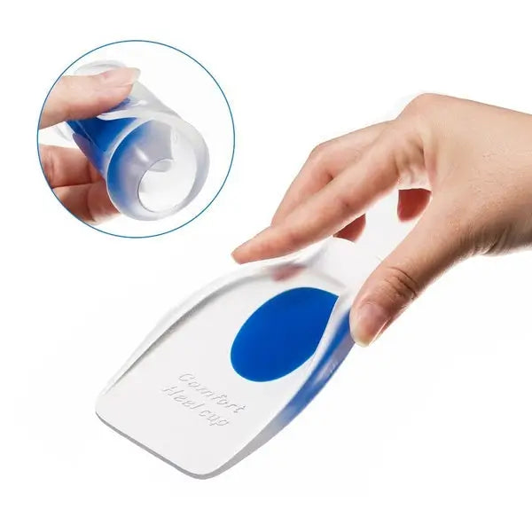 Silicone Gel Heel Pad Protector Insoles Cushion Support Cups for Heel Pain Plantar Fasciitis Relief (1 Pair)