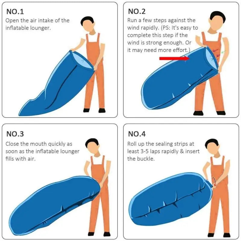 Portable Inflatable Air Lounger Lazy Sofa Hammock Outdoor Camping Beach Air Bag Chair with Carry Bag